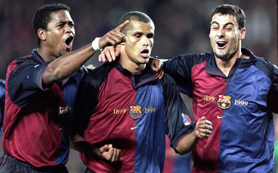 Kluivert, Rivaldo y Dani - Barcelona 2000