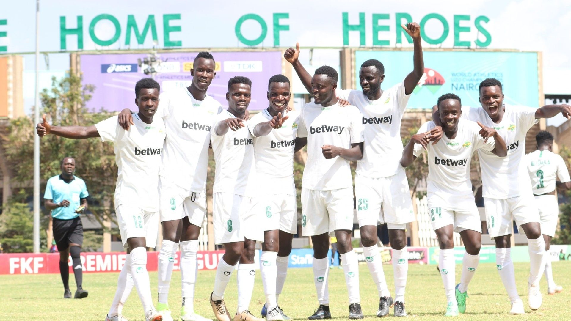 Kariobangi Sharks celebrate.