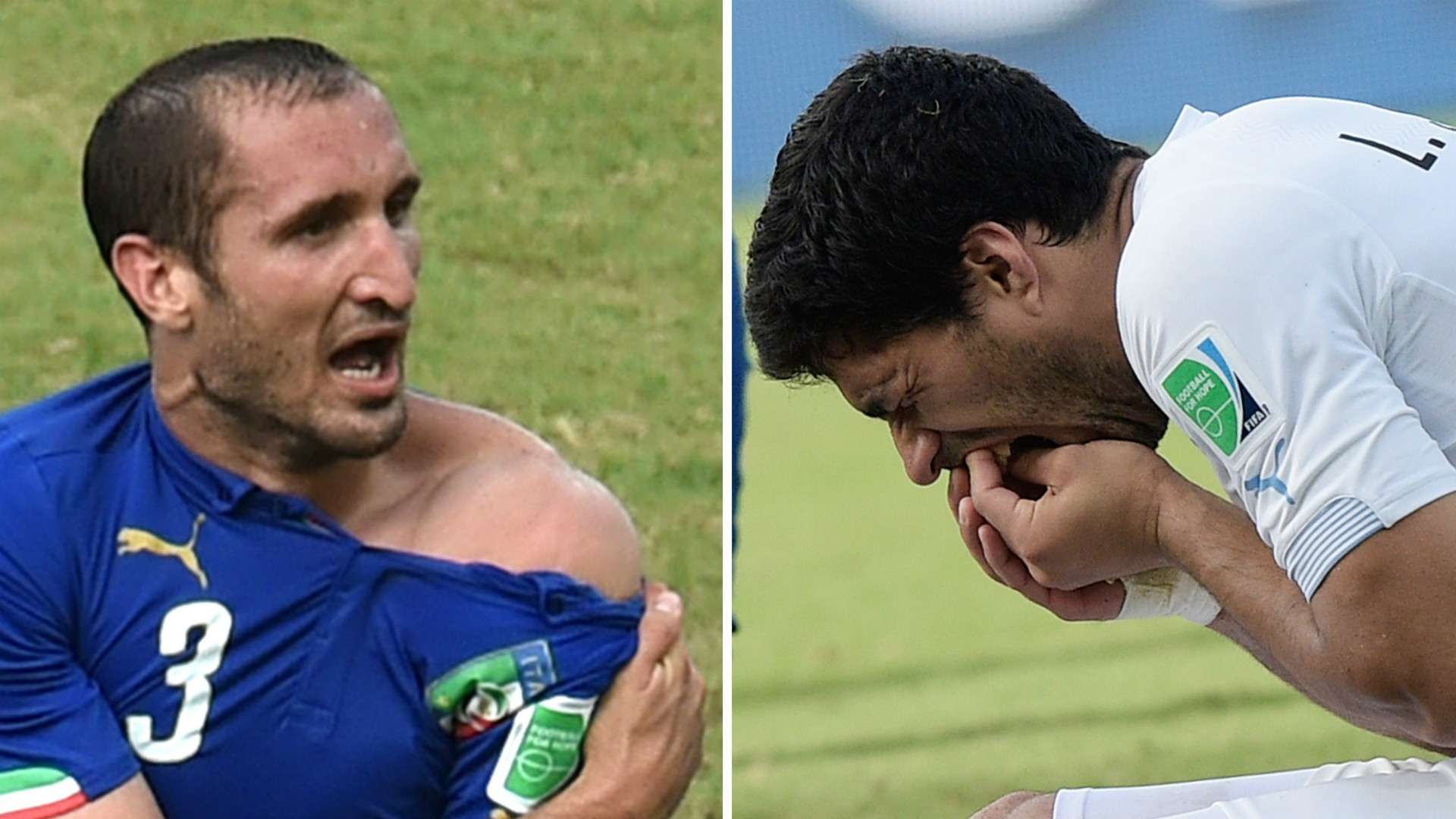 Chiellini Italy Suarez Uruguay June 24 World Cup