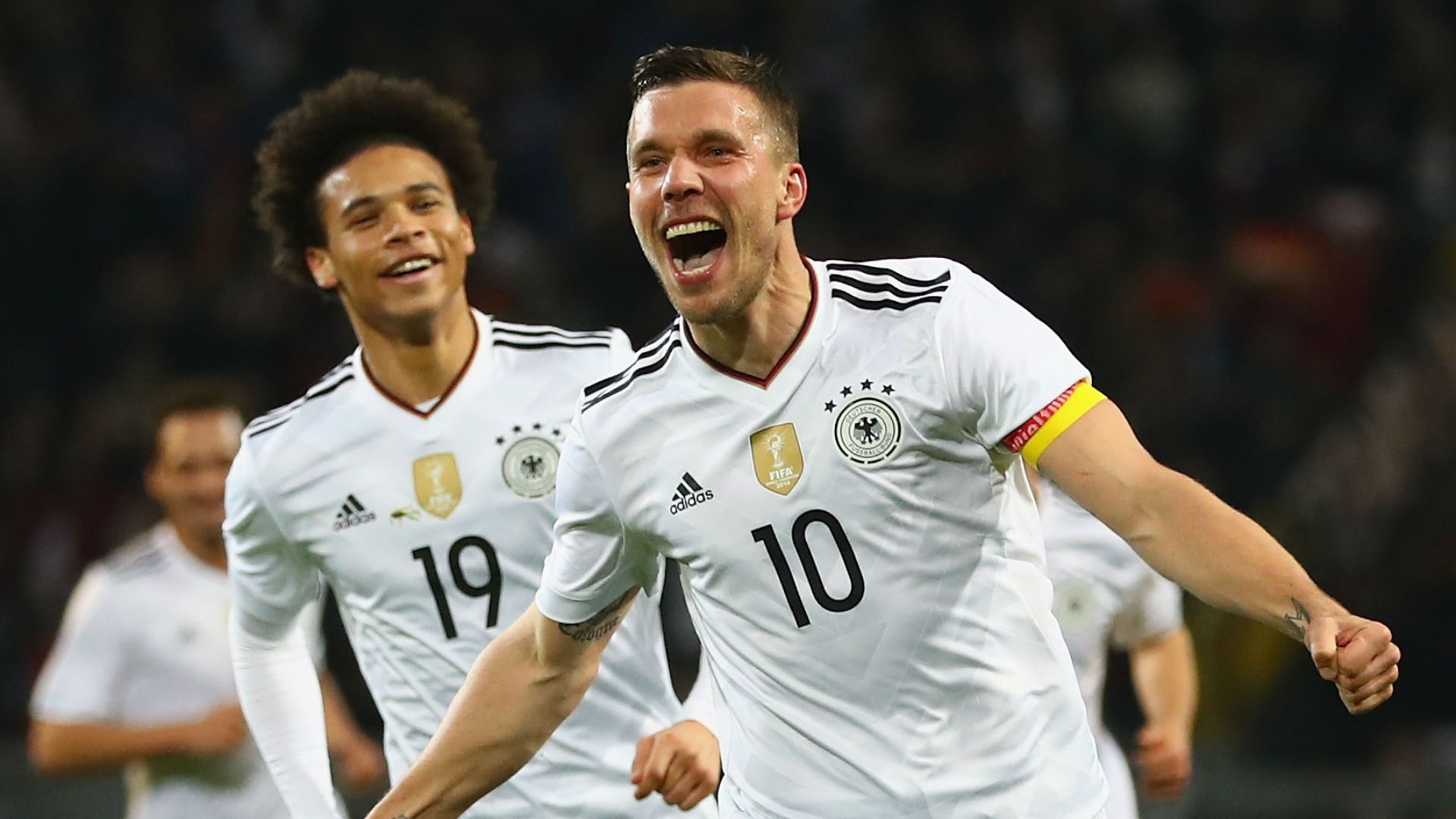 Leroy Sane Lukas Podolski Germany