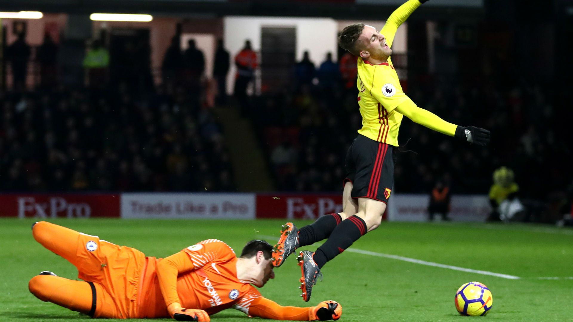 Thibaut Courtois Gerard Deulofeu Chelsea Watford