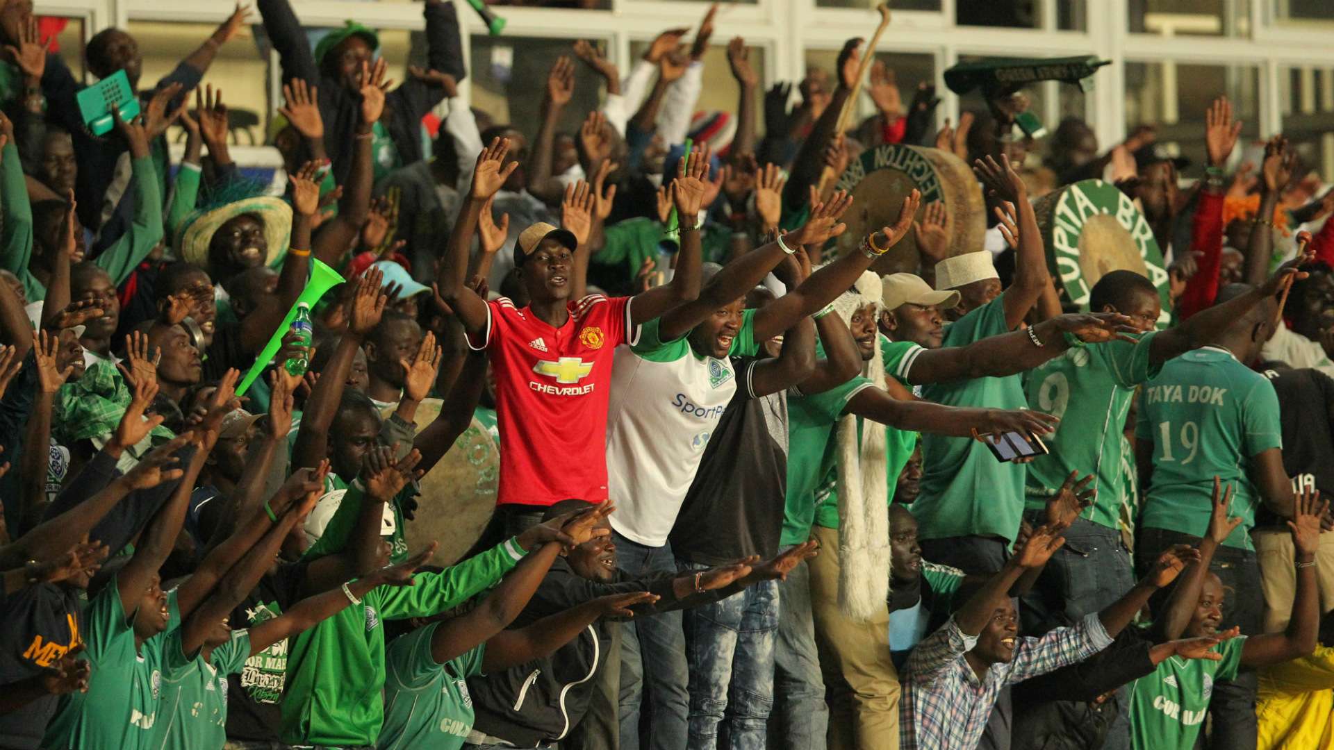Gor Mahia fans at Kasarani Stadiu v Yanga of Tanzania.