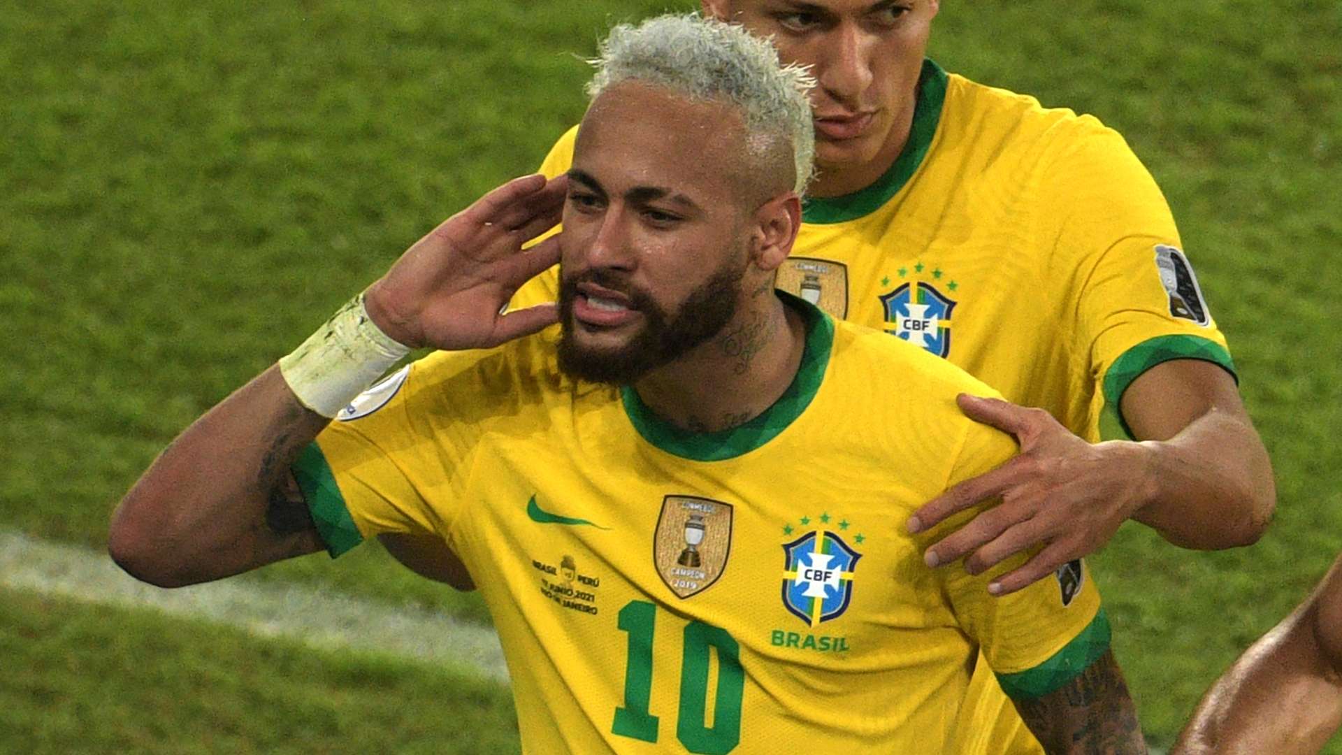 Neymar comemora - Brasil x Peru Copa América 17062021