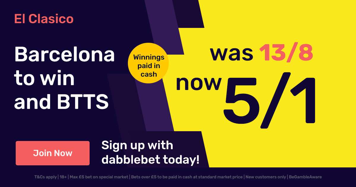 Barcelona Real Madrid BTTS dabblebet in article