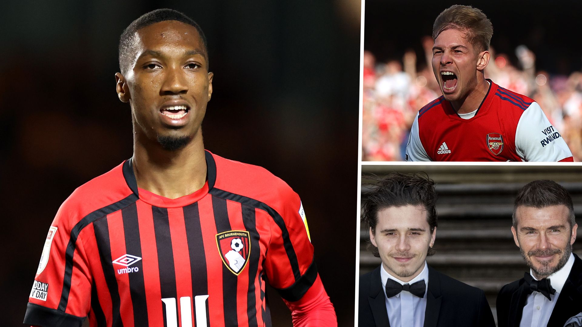 Jaidon Anthony, Emile Smith Rowe and Brooklyn David Beckham