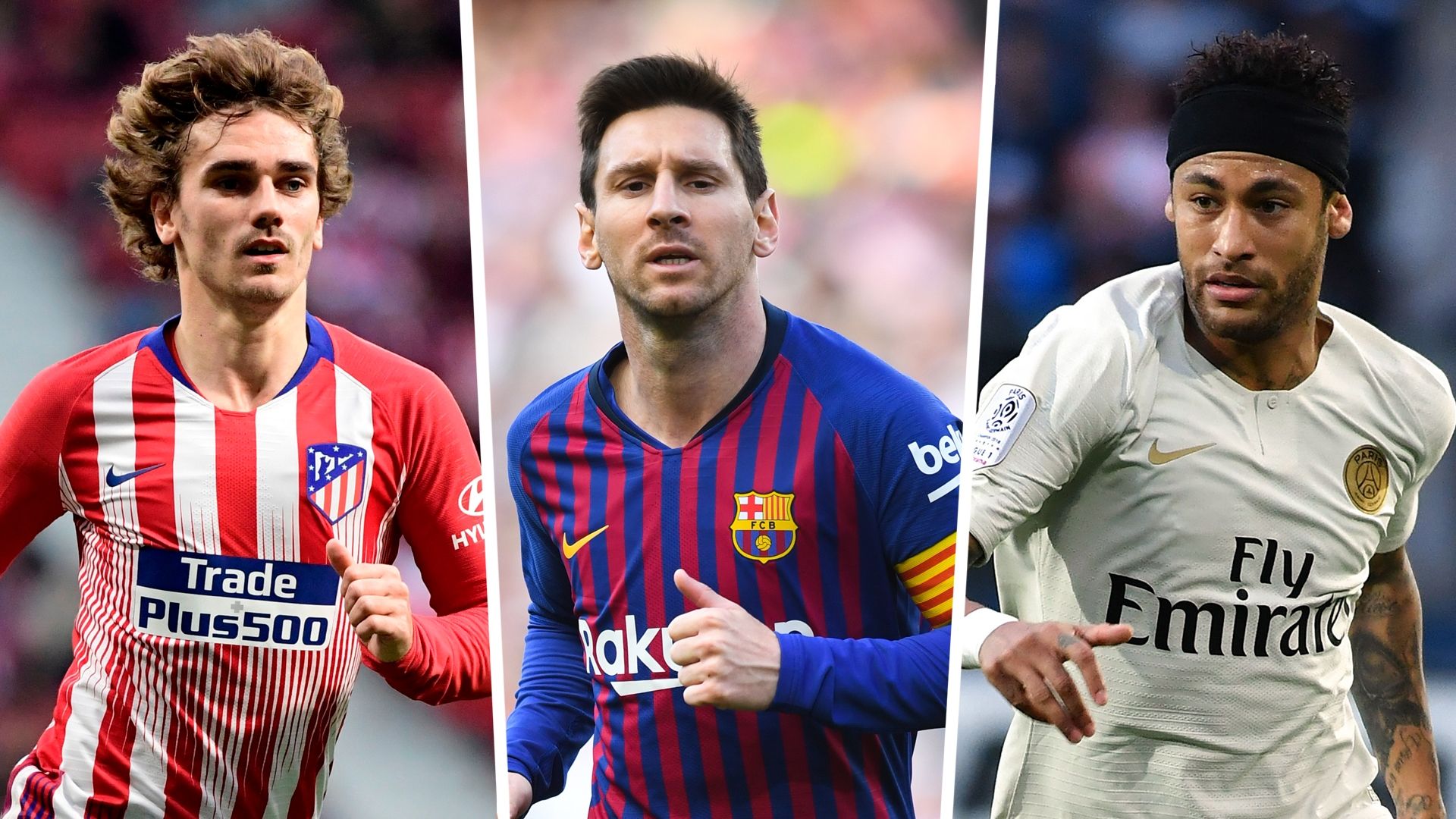 Antoine Griezmann Lionel Messi Neymar GFX