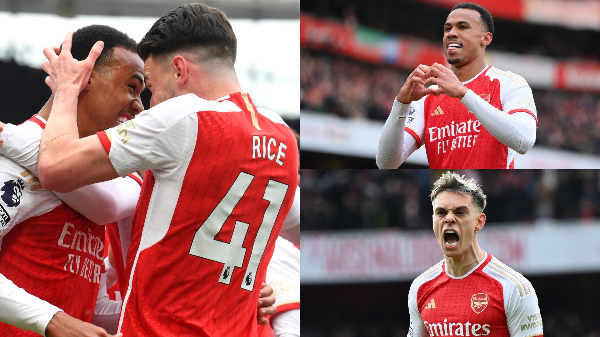 Declan Rice Gabriel Leandro Trossard Arsenal Crystal Palace 2023-24