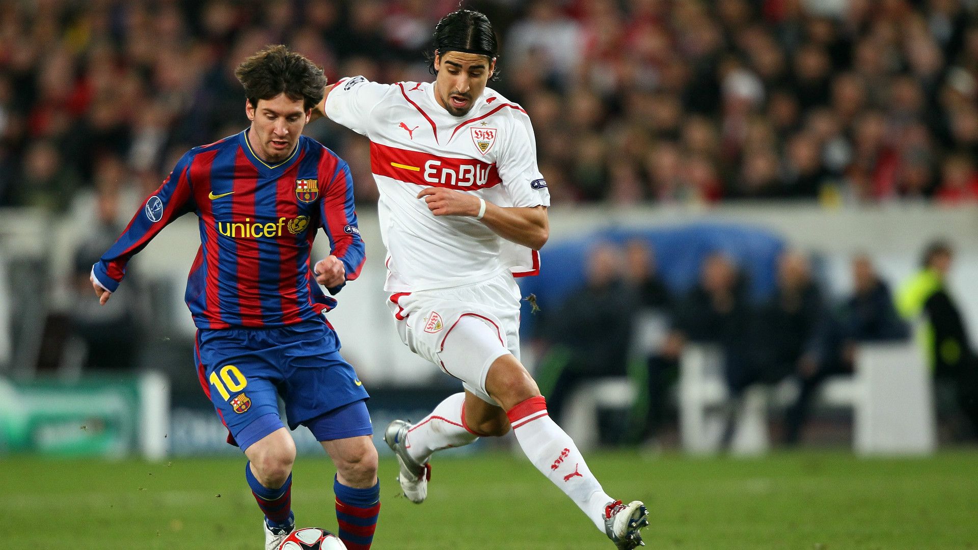 Sami Khedira Lionel Messi VfB Stuttgart FC Barcelona Champions League 23022010