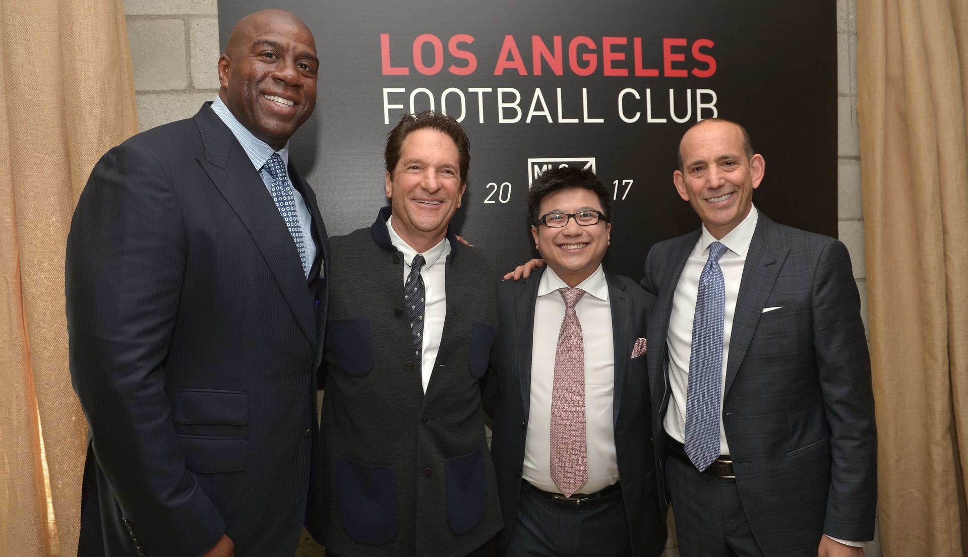 Magic Johnson Peter Guber Henry Nguyen Don Garber LAFC MLS 10302014