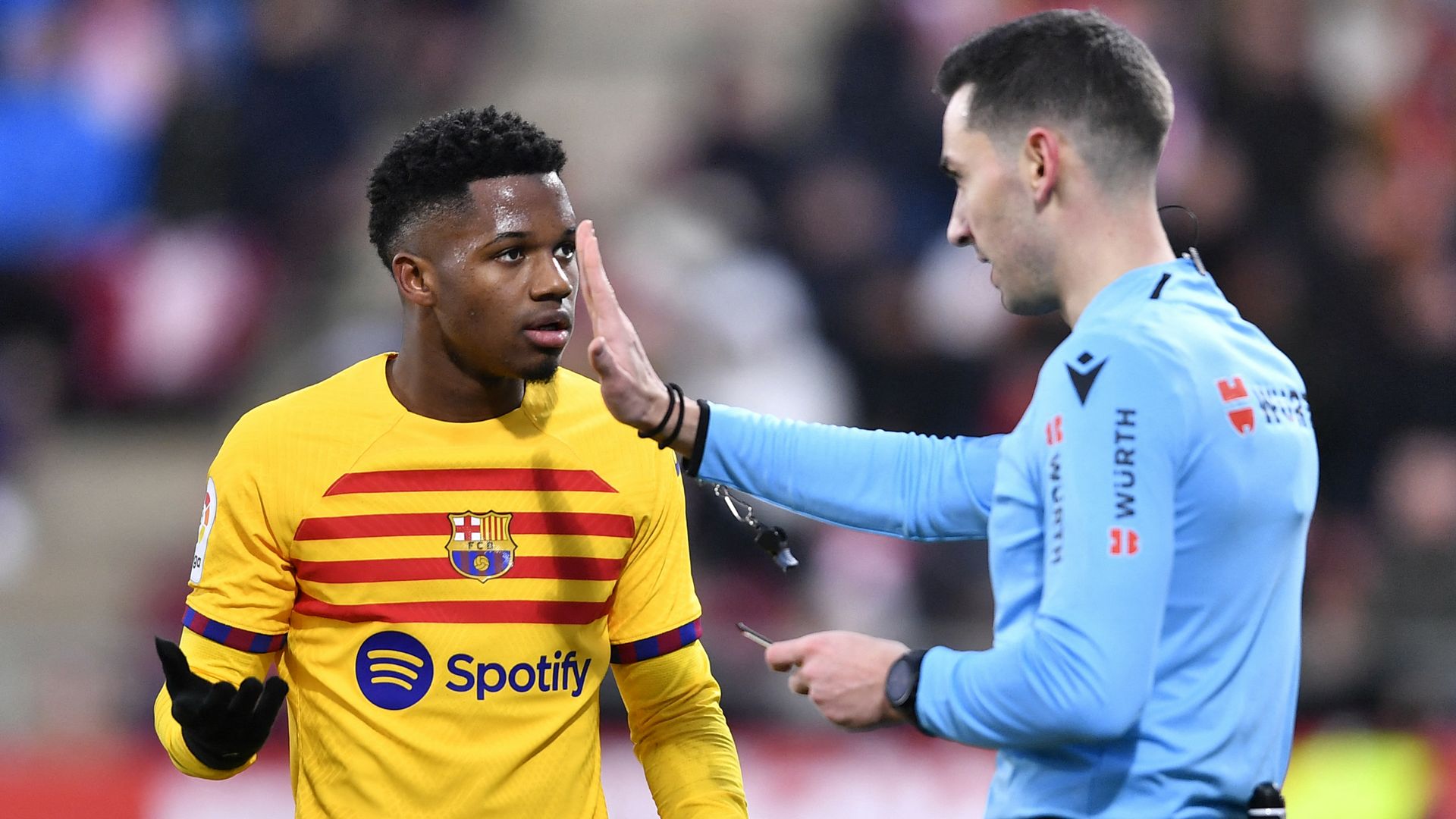 Ansu Fati Barcelona referee 2022-23