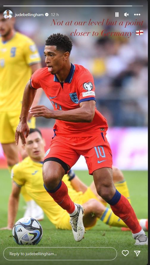 Jude Bellingham Instagram Ukraine draw