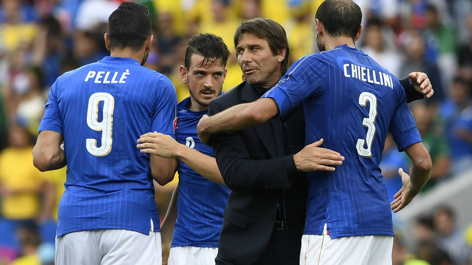 Antonio Conte Giorgio Chiellini Italy European Championship 17062016