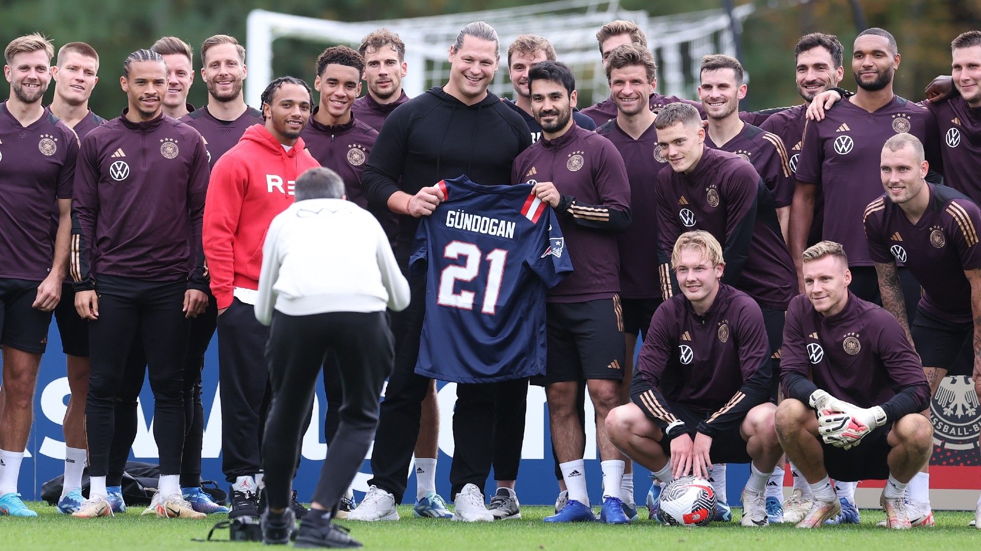 Germany stars Ilkay Gundogan Thomas Muller and Jamal Musiala among those to be gifted New England Patriots jerseys ahead of USMNT friendly Goal Australia