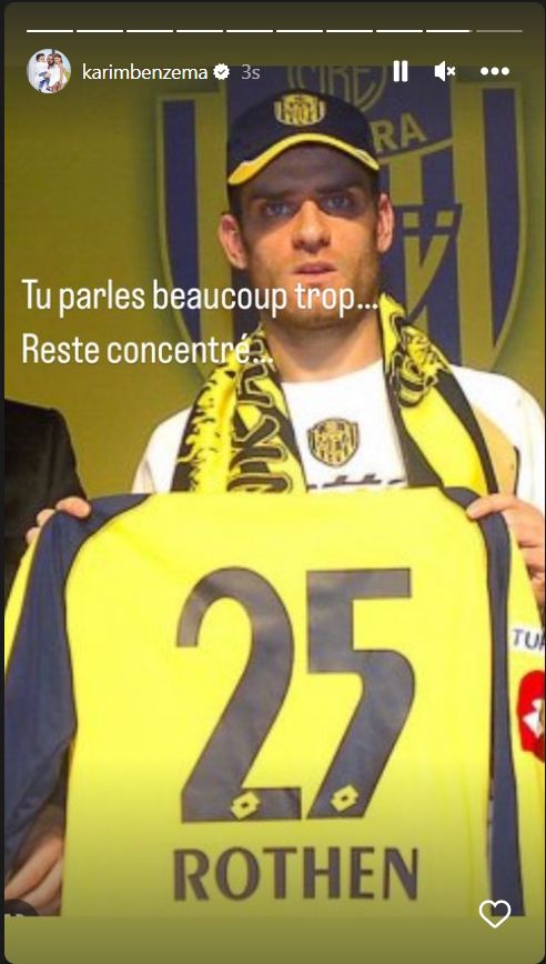 Karim Benzema Instagram Story vs Jerome Rothen