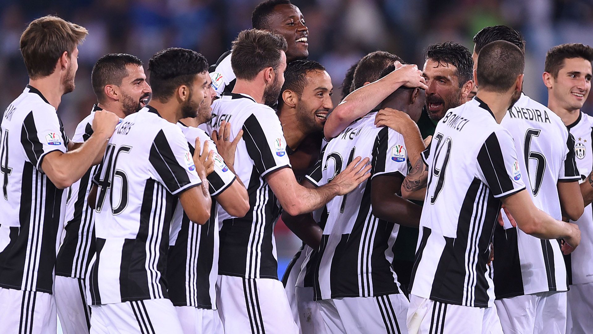 Juventus celebrating Coppa Italia