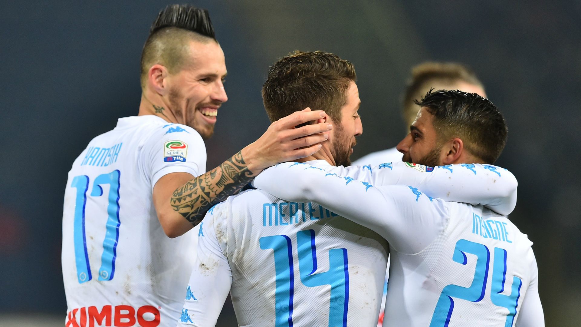 Hamsik Insigne Mertens Bologna Napoli Serie A