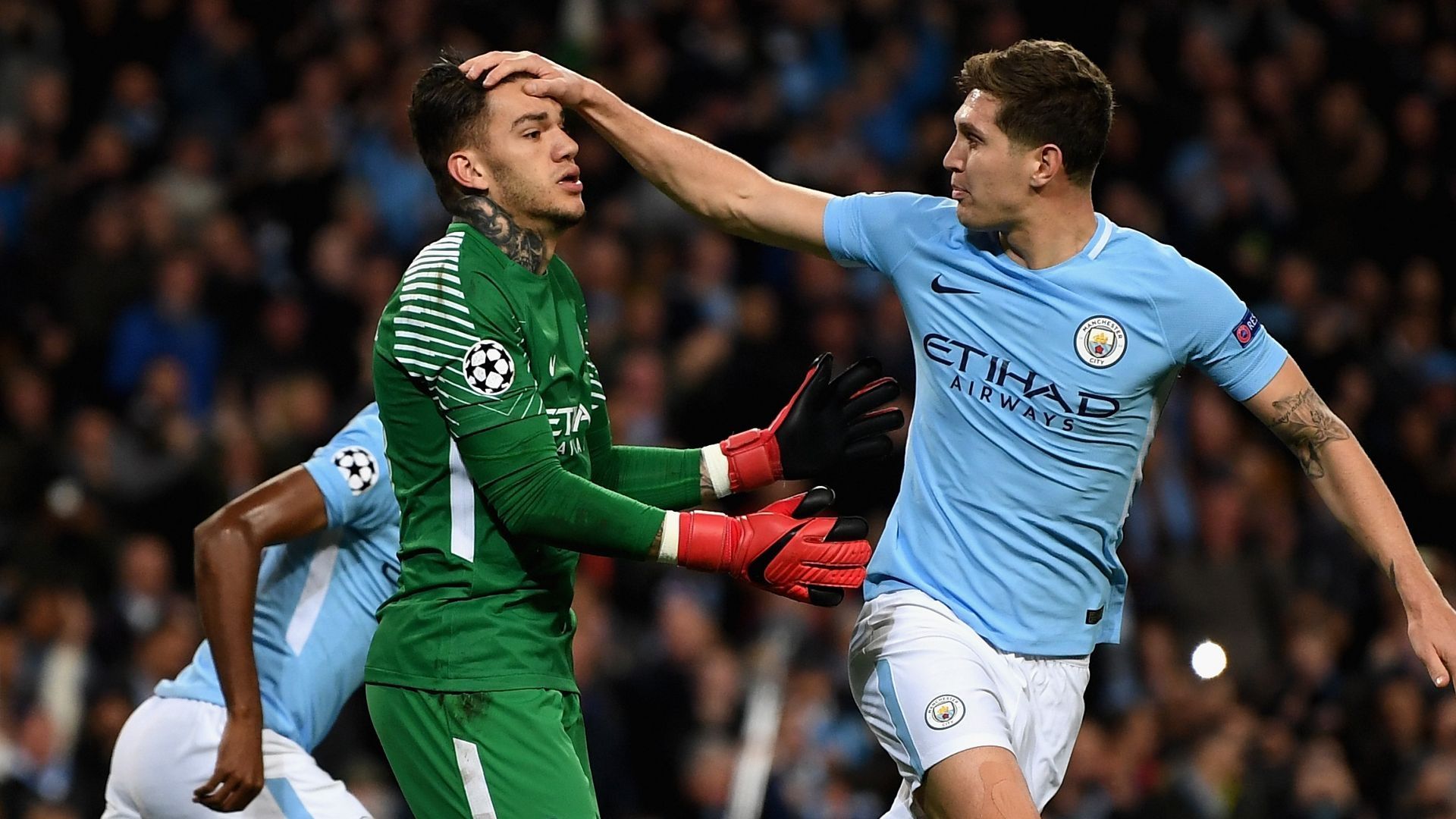 Ederson John Stones Manchester City Napoli UEFA Champions League 17102017
