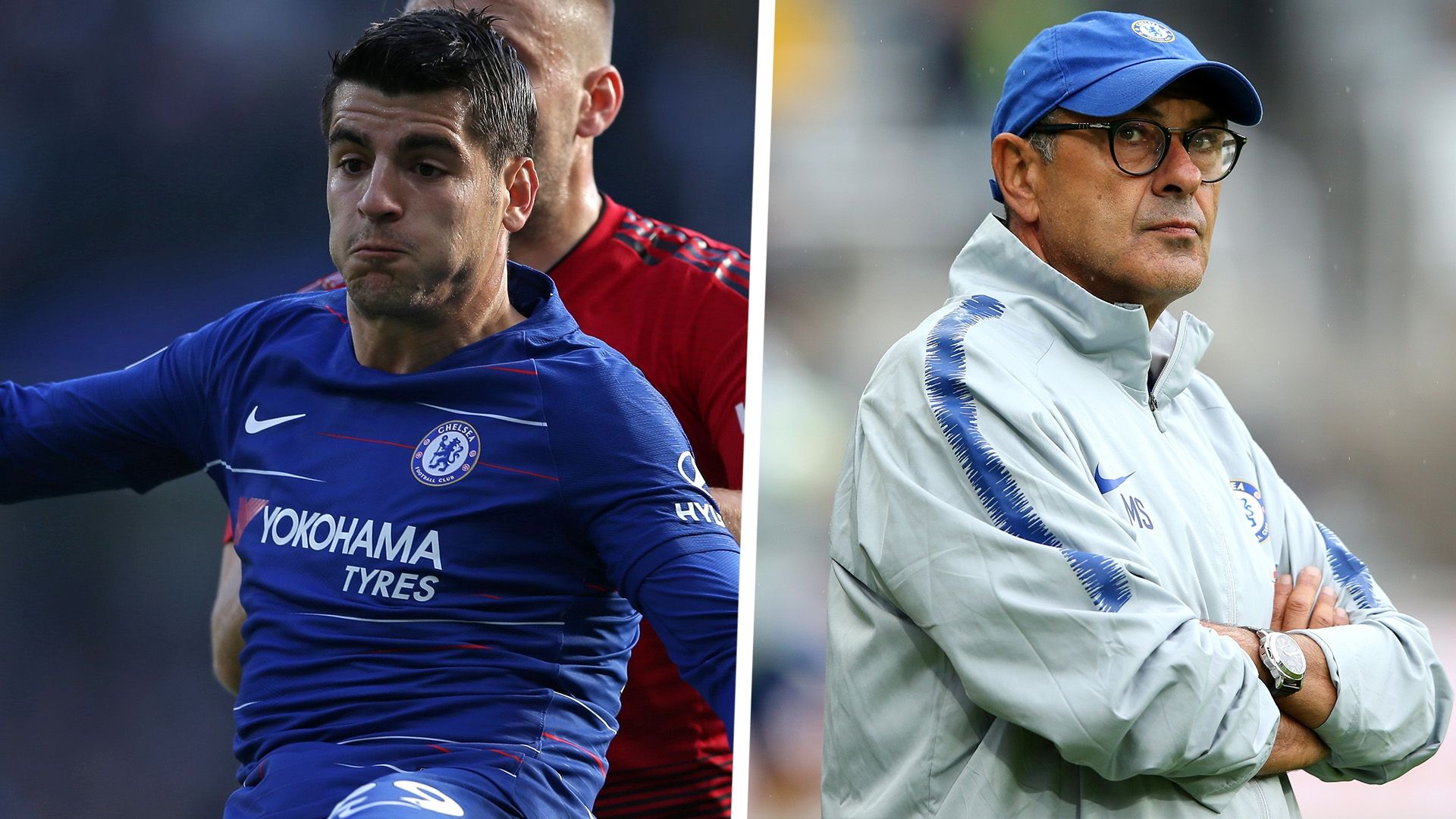 Alvaro Morata Maurizio Sarri Chelsea
