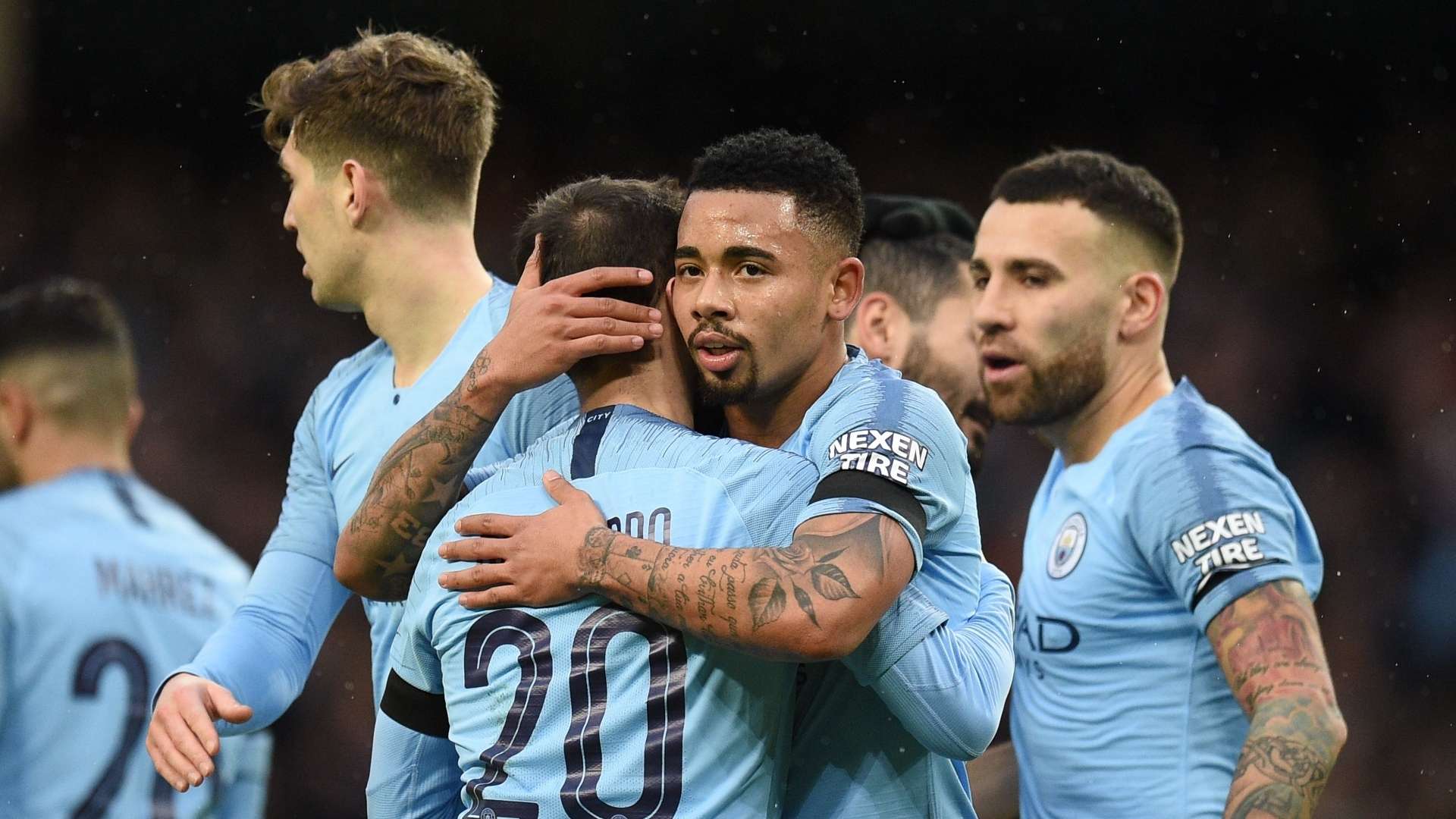 Manchester City celebrate vs Burnley, FA Cup