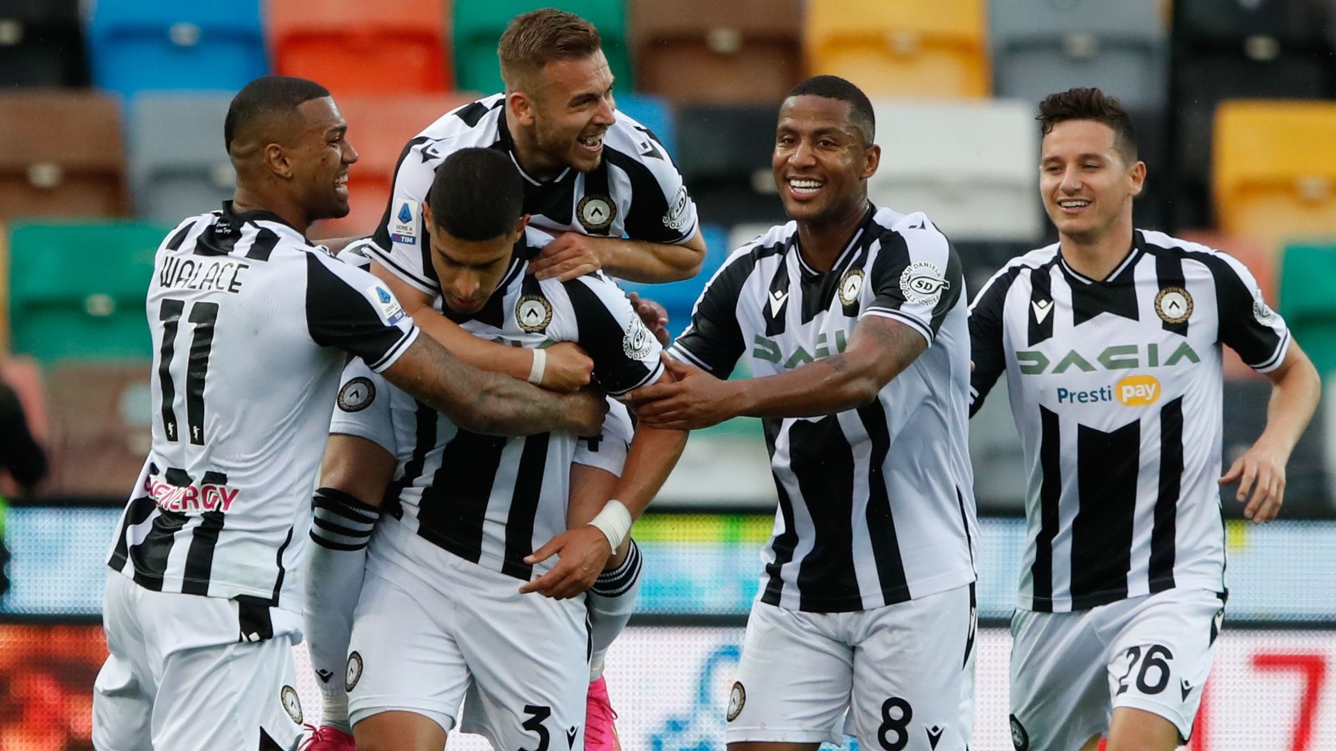 Udinese celebrating Serie A