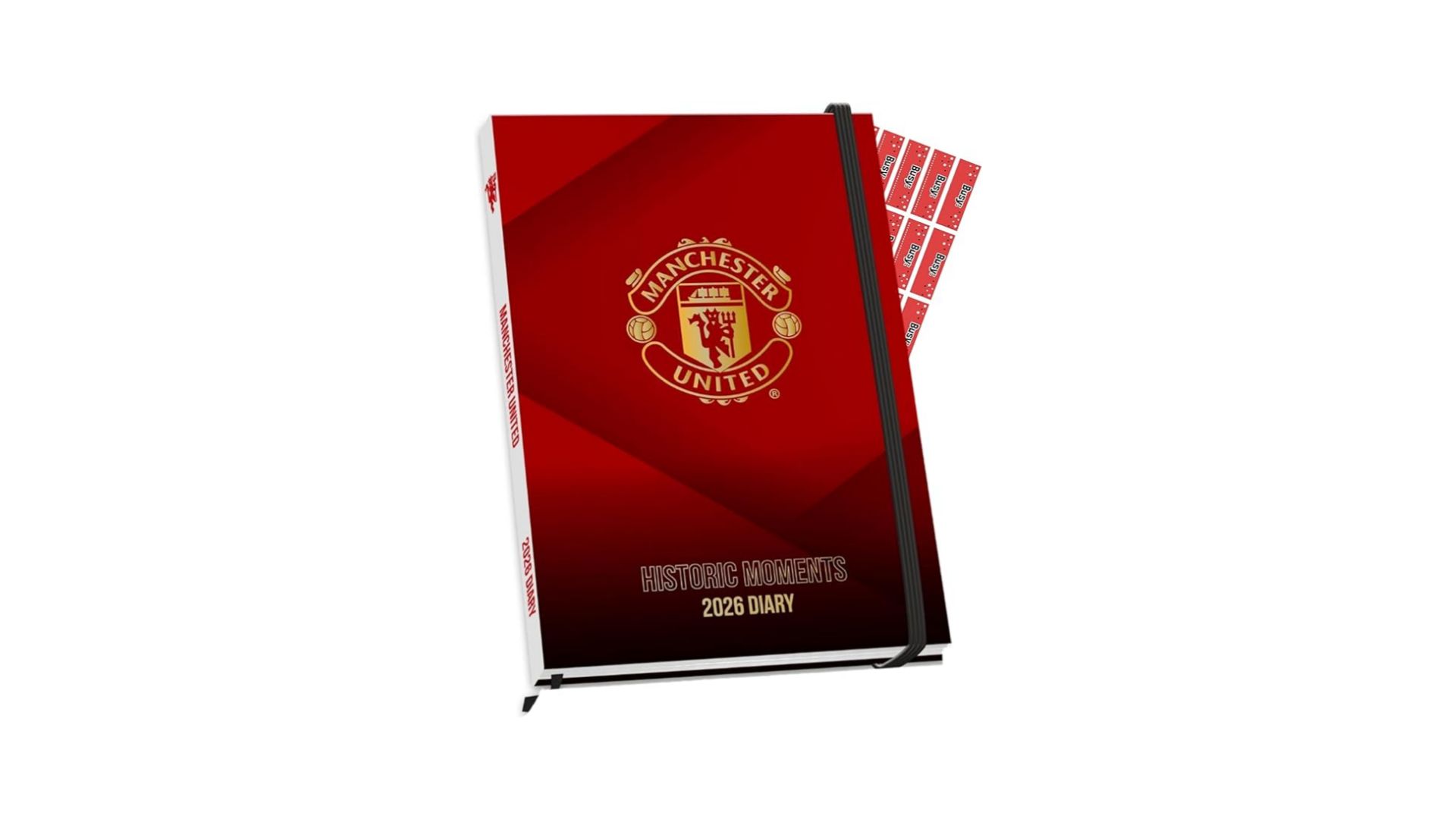Manchester United A5 Diary 2026 Football Calendar Weekly Planner Gift Present with FREE Organising Stickers