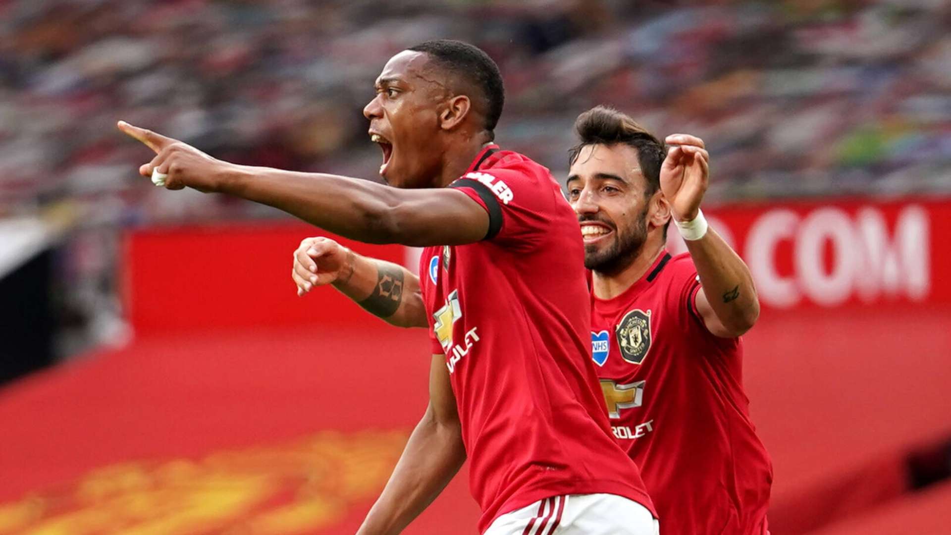 GER ONLY Anthony Martial Bruno Fernandes Manchester United 13-07-2020