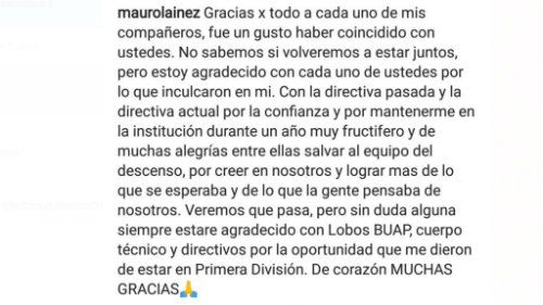Despedida Mauro Lainez