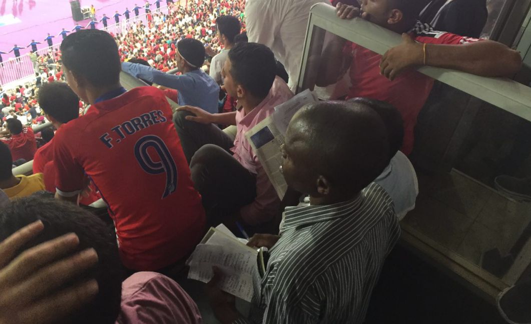 no place in the stands of journalists (Borj alarab stadium) egypt V congo