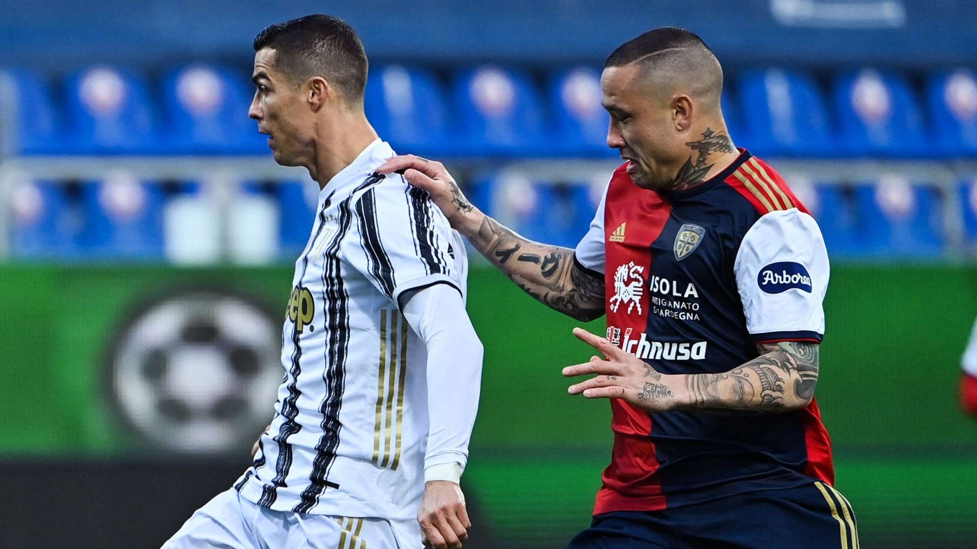Cristiano Ronaldo Nainggolan Cagliari Juventus Serie A
