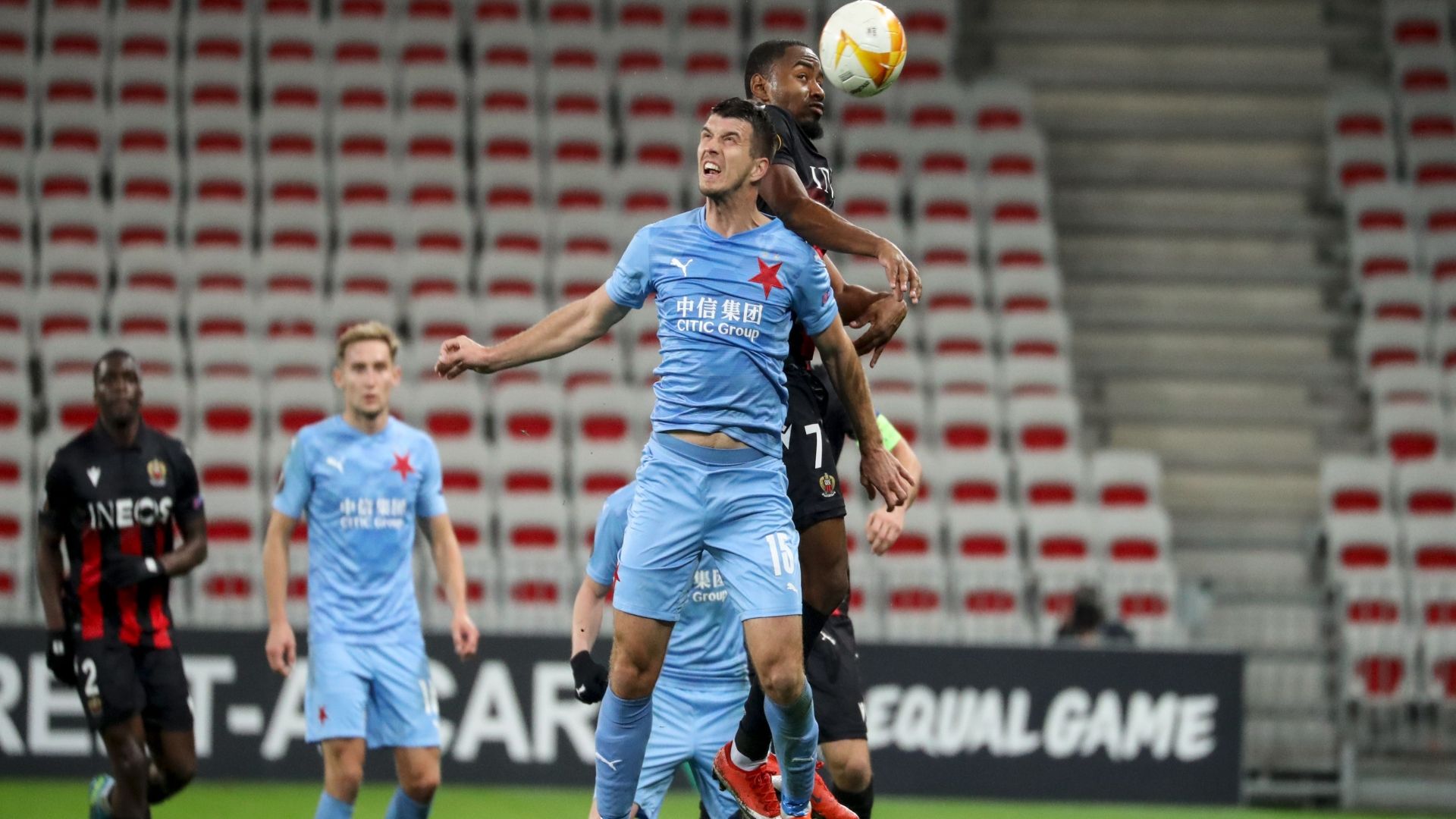 Ondrej Kudela Myziane Maolida Nice Slavia Praha Europa League 26112020