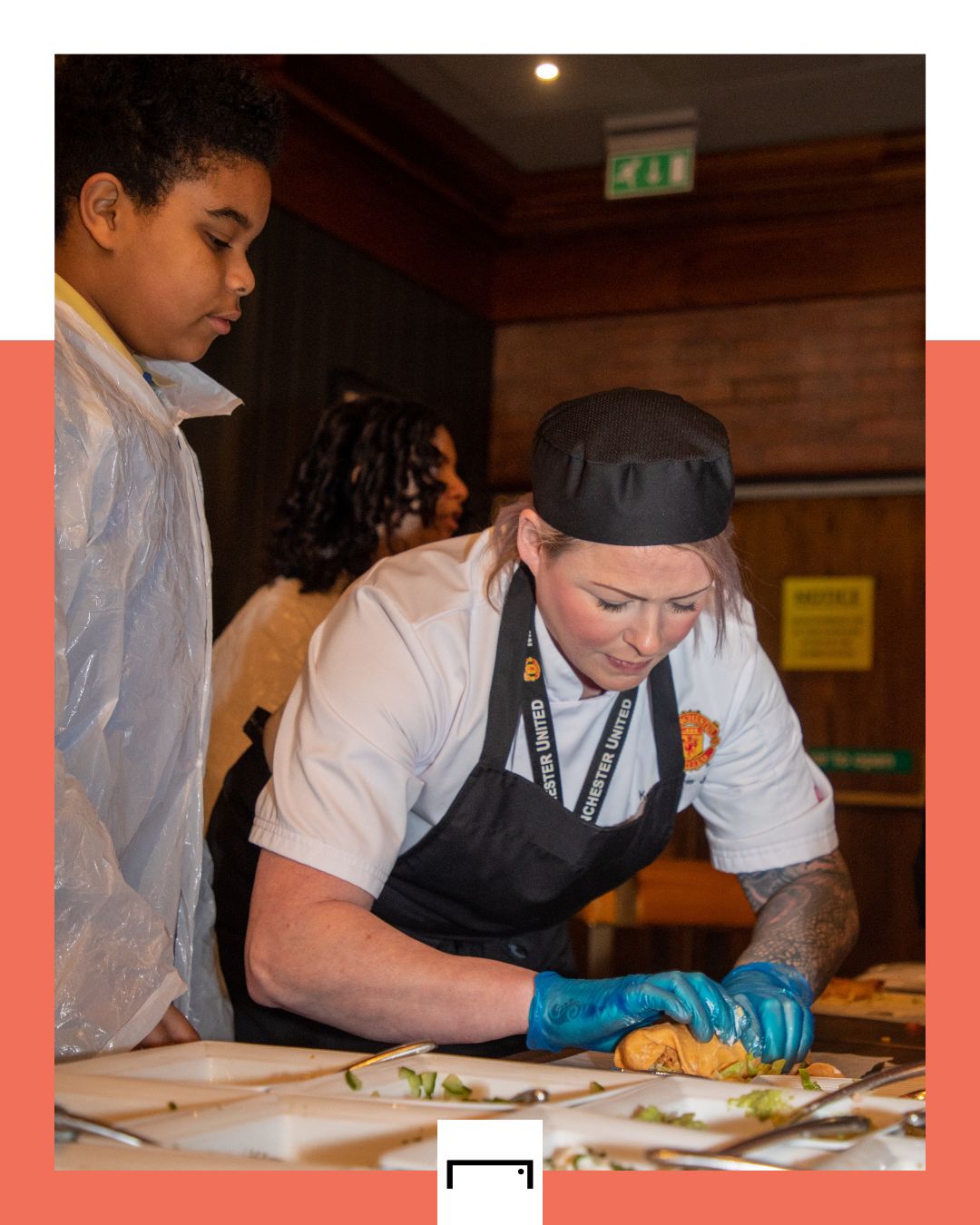 Man Utd staff help children at a foundation event