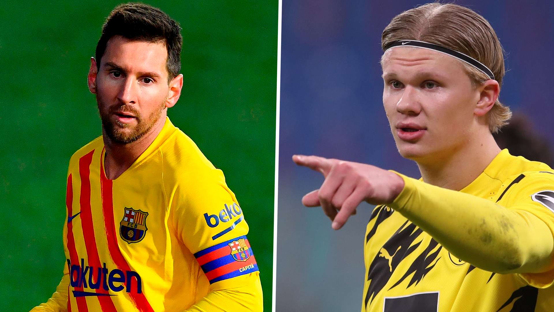 GFX Lionel Messi Erling Haaland