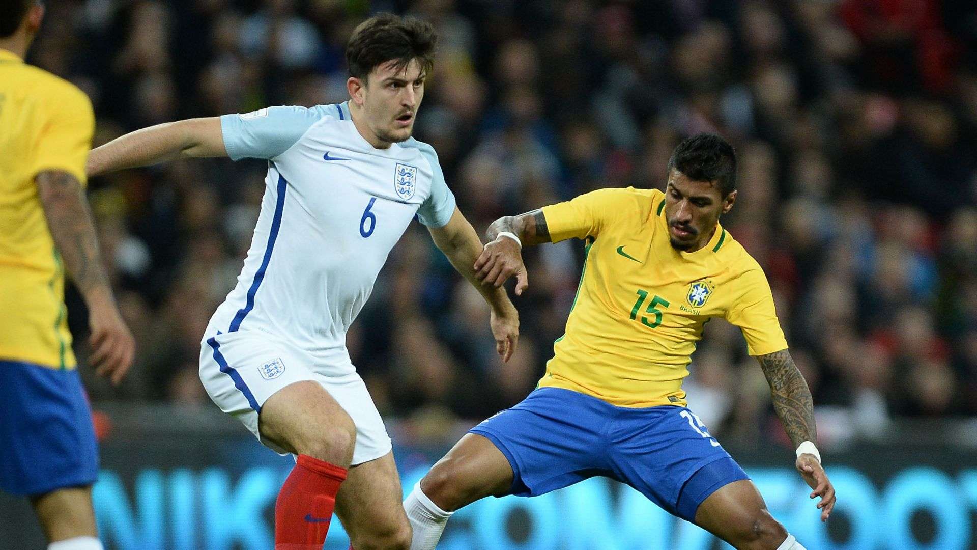 Paulinho Harry Maguire England Brazil Friendly 14112017