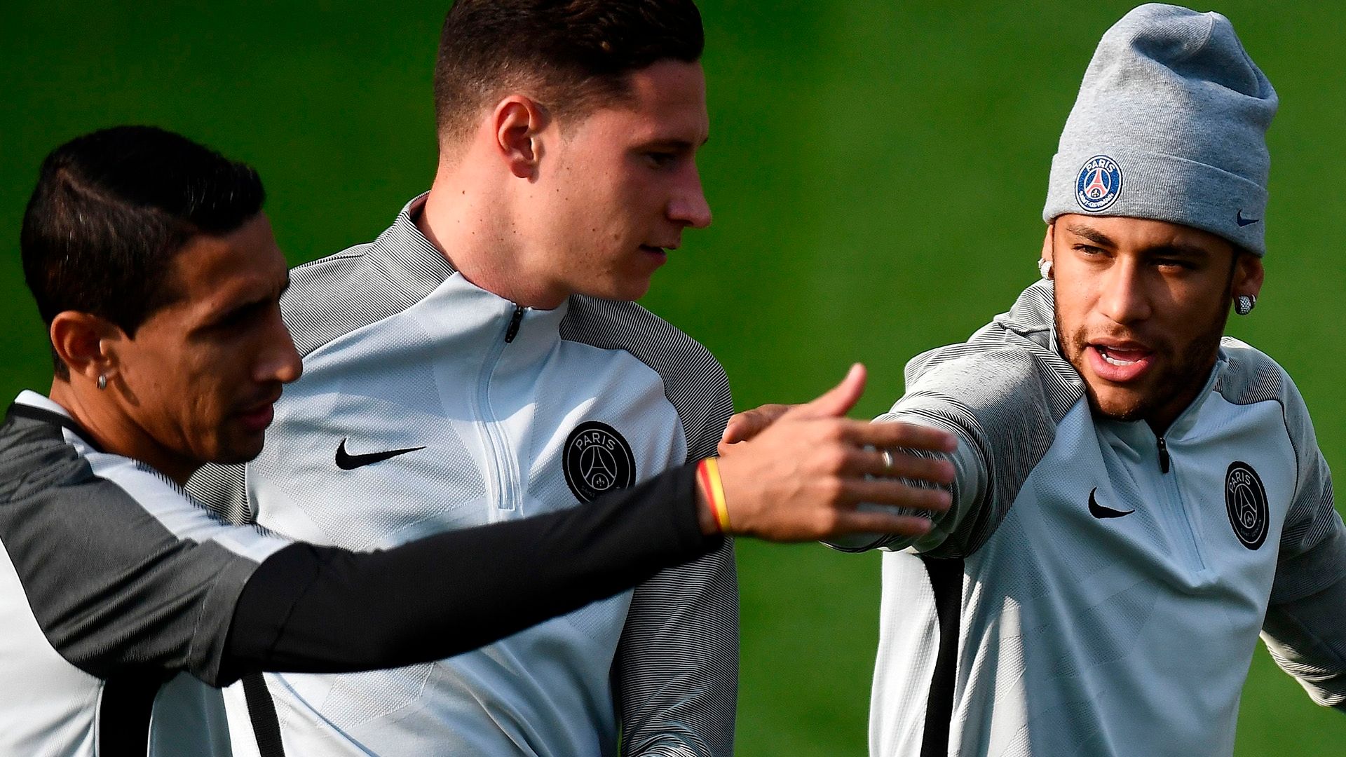 Di Maria Draxler e Neymar PSG treino 26 09 17