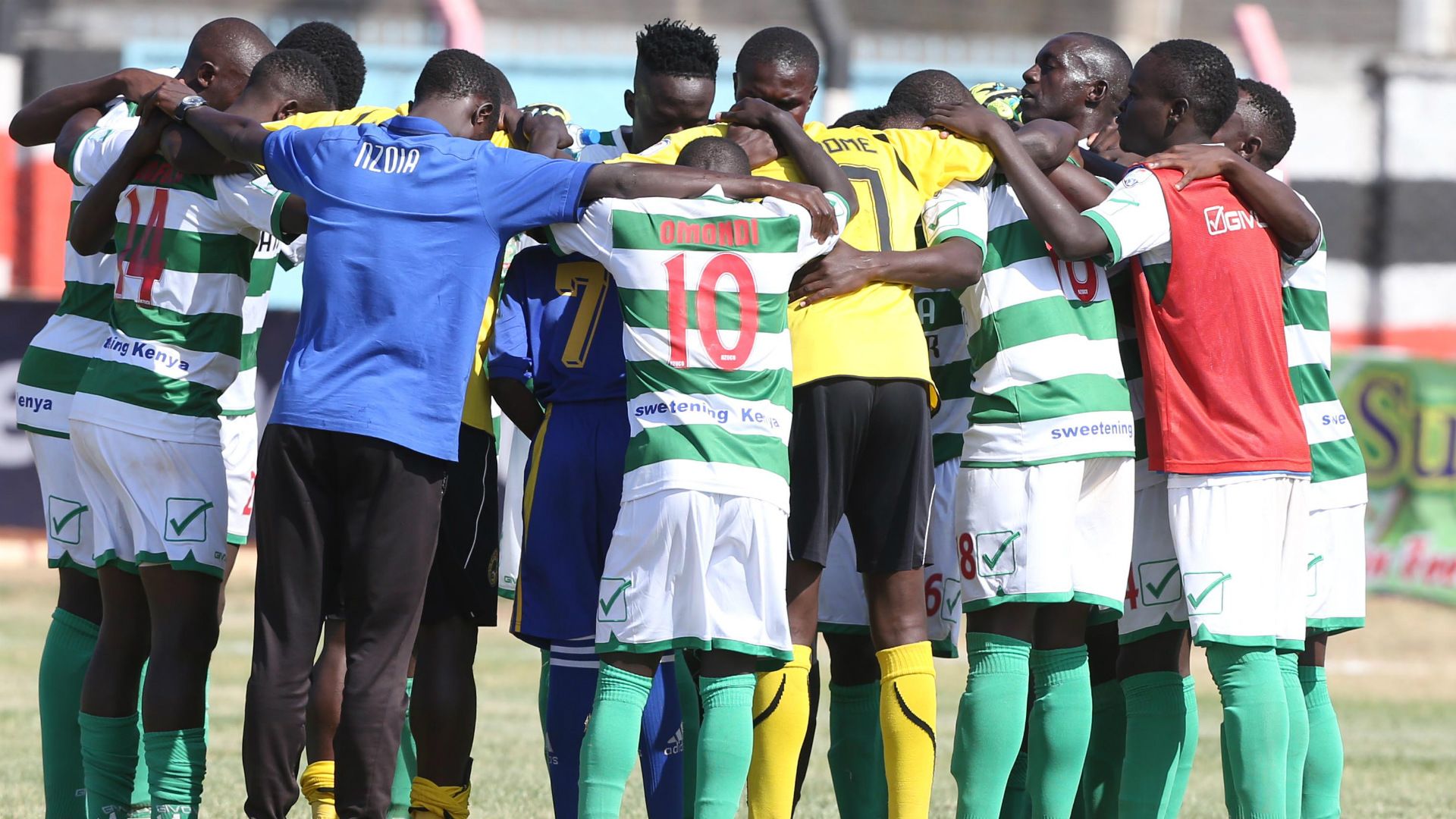 Nzoia Sugar players at final whistle
