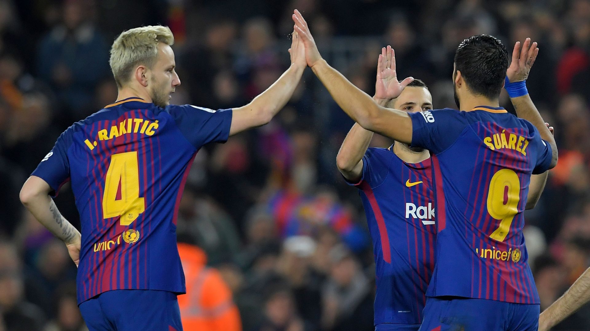 FC Barcelona Jordi Alaba Ivan Rakitic Luis Suarez 24022018