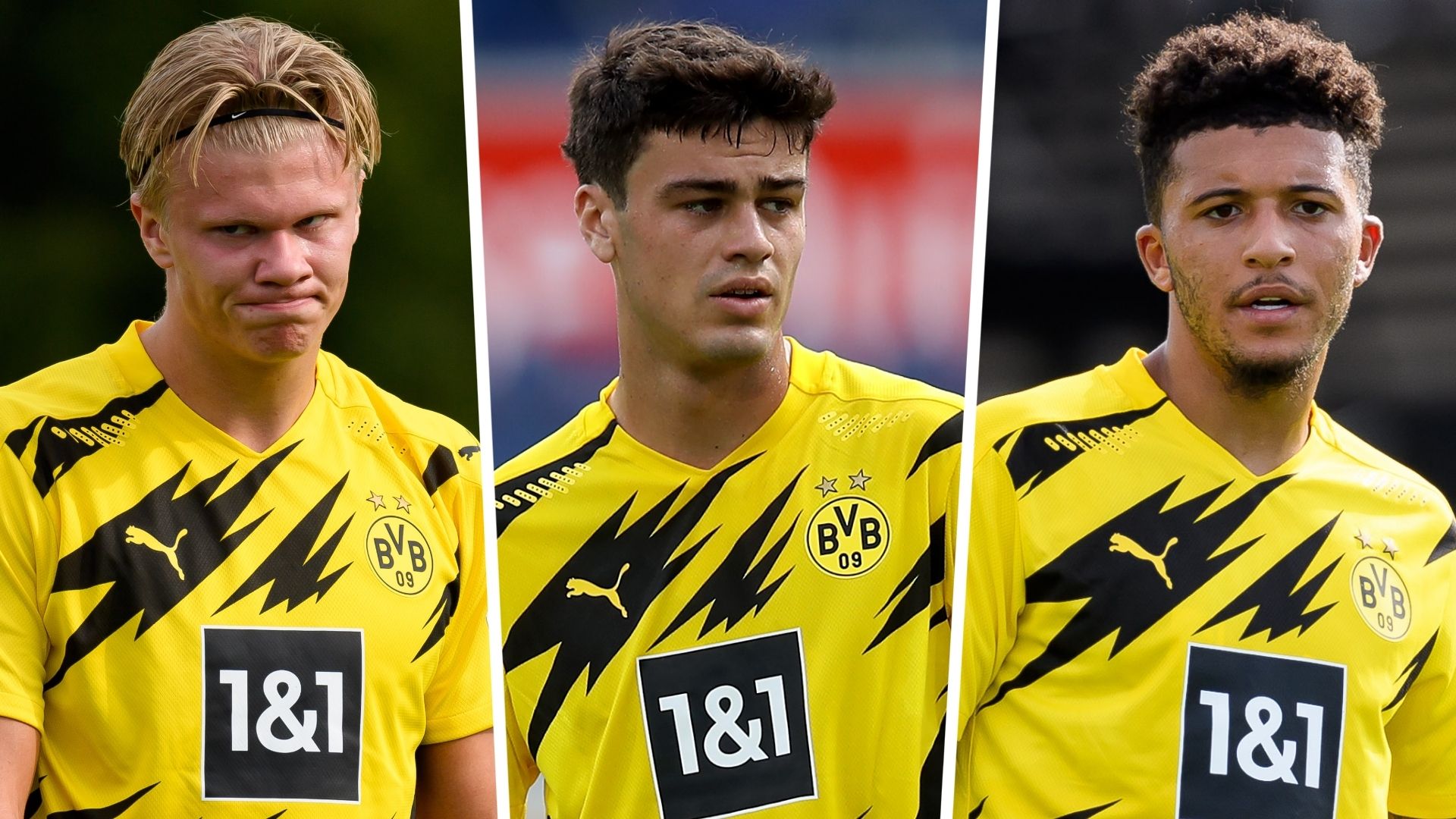Erling Haaland Gio Reyna Jadon Sancho Borussia Dortmund GFX