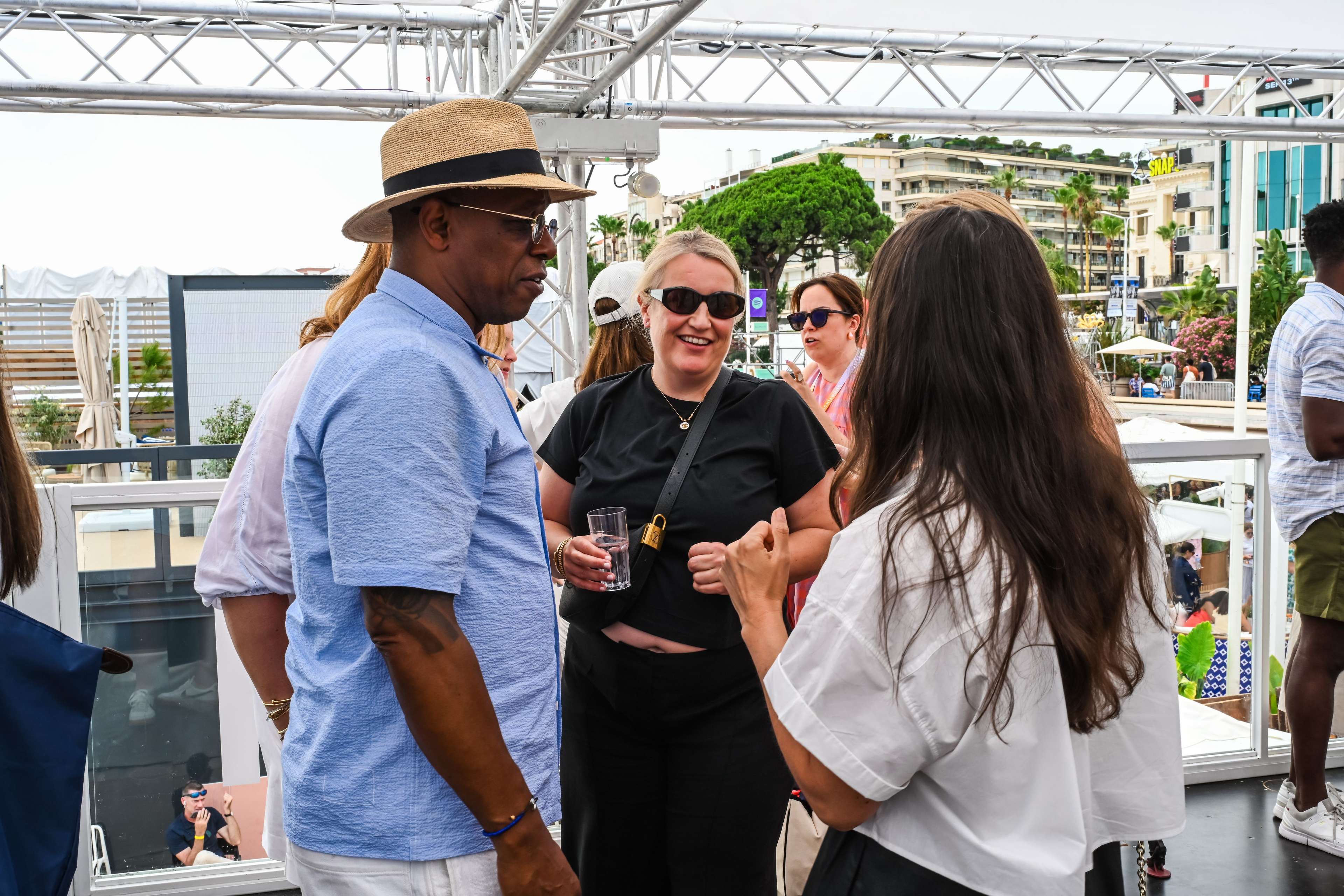 Emma Hayes and Ian Wright, SMAC Entertainment’s cocktail party
