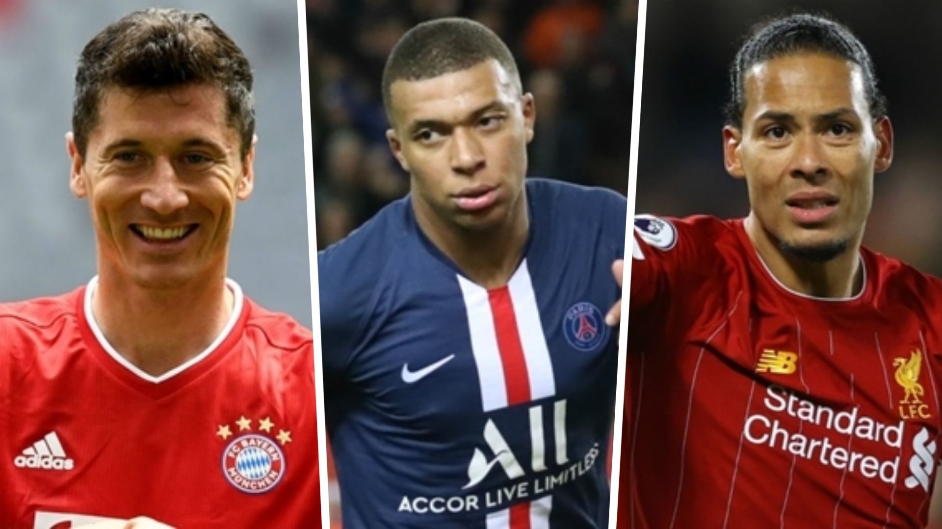 Robert Lewandowski Kylian Mbappe Virgil van Dijk