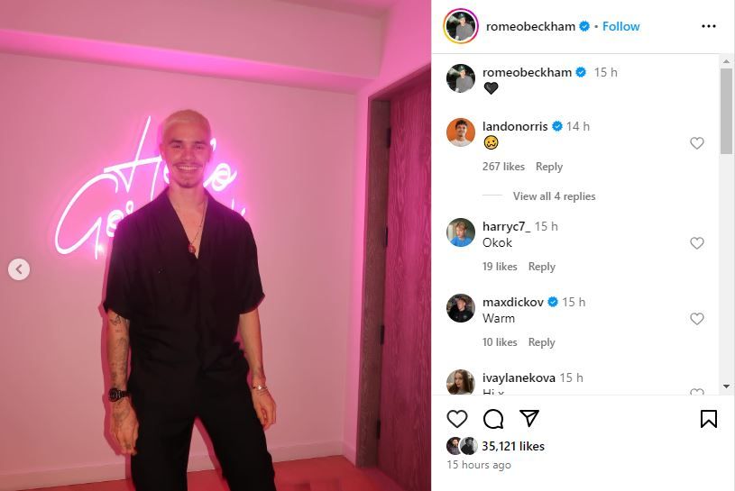 Romeo Beckham Lando Norris