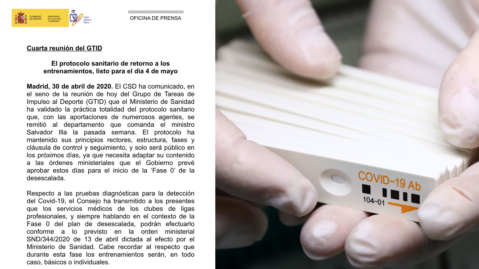 Comunicado del CSD - Reunión GTID