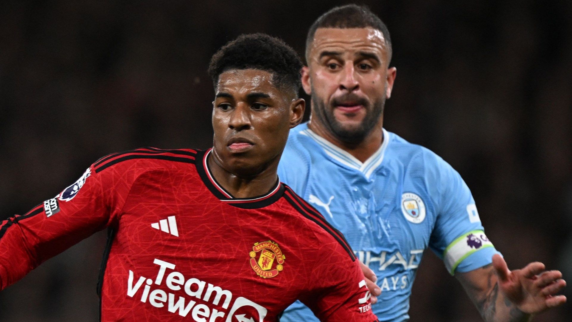 Marcus Rashford Kyle Walker Man Utd Man City 2023-24