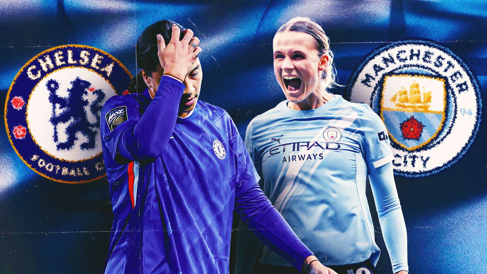 Chelsea Man City WSL title race GFX