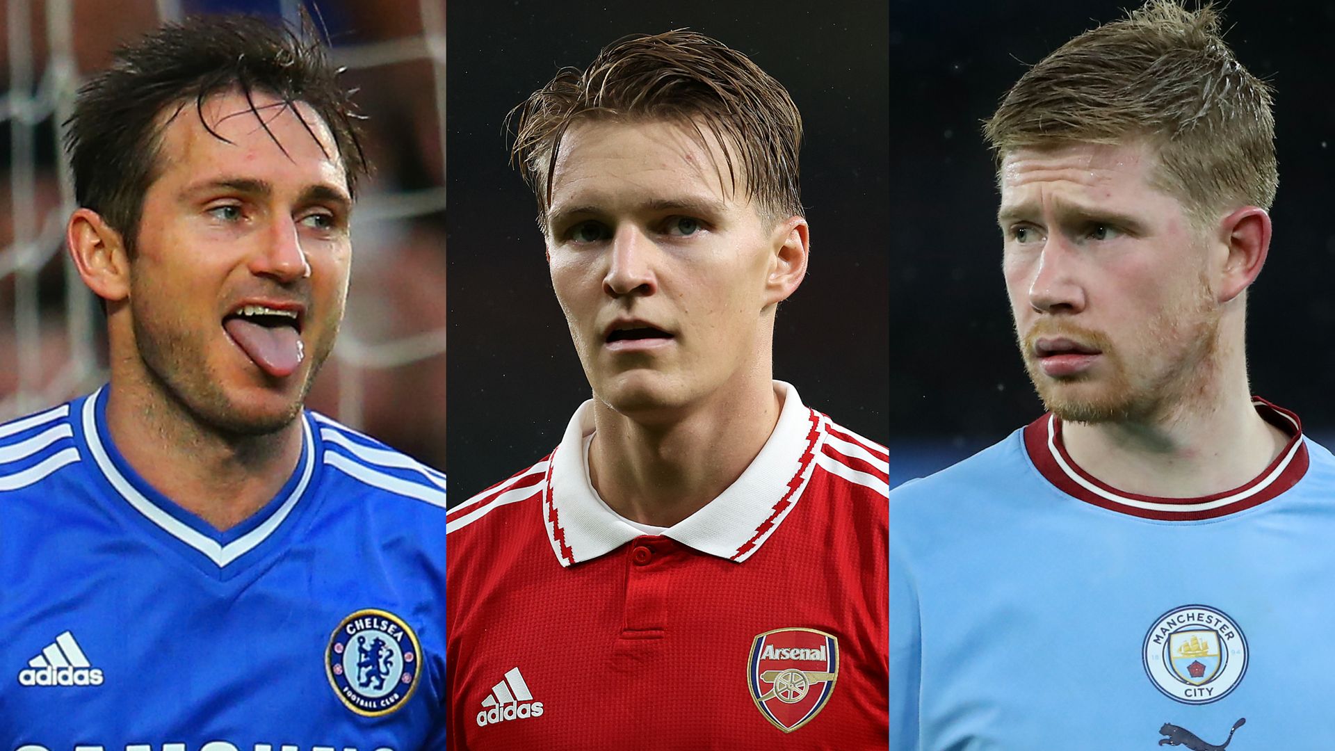 Frank Lampard Martin Odegaard Kevin De Bruyne