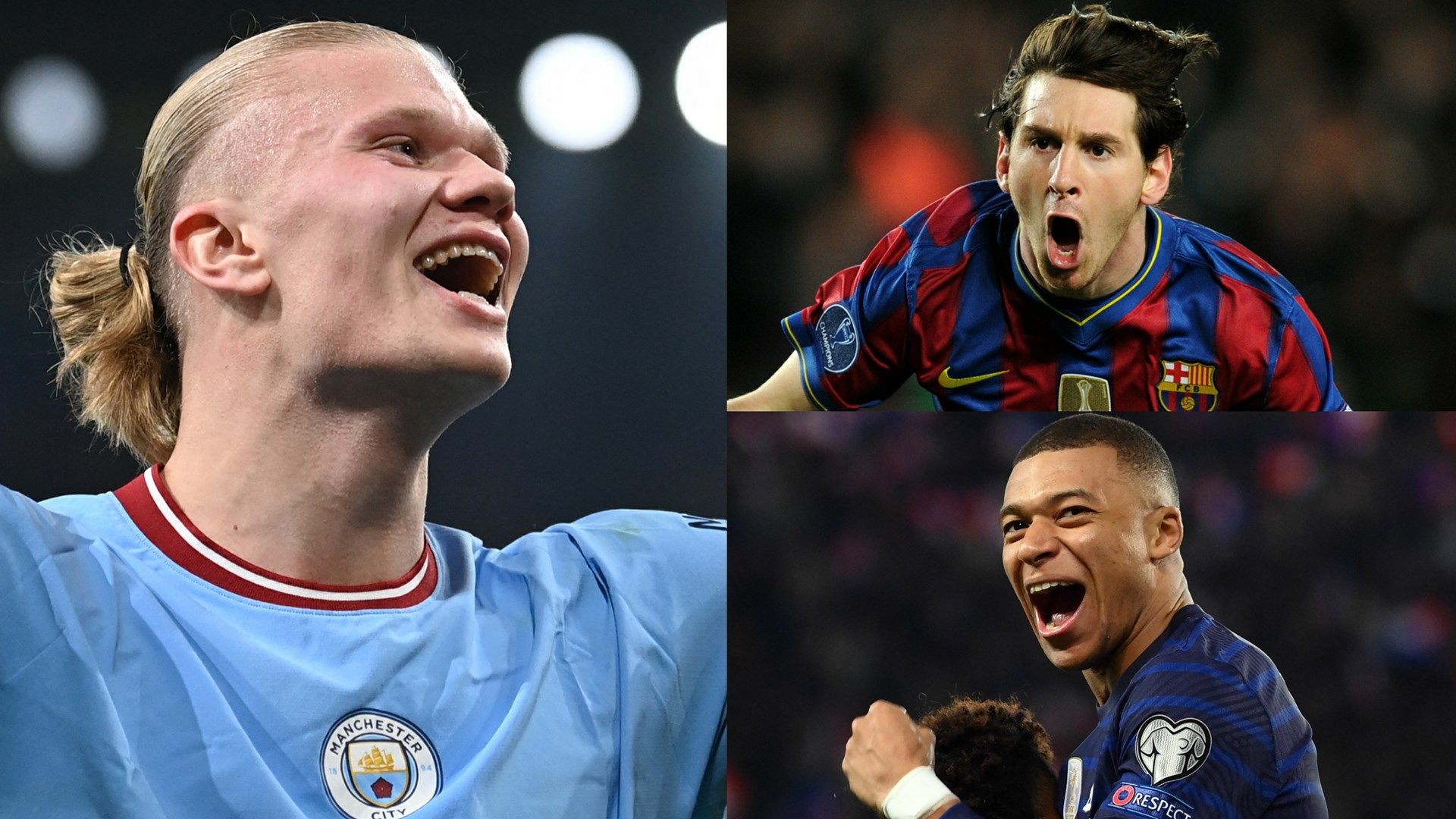 Erling Haaland Lionel Messi Kylian Mbappe