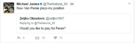 Mike James RVP tweet