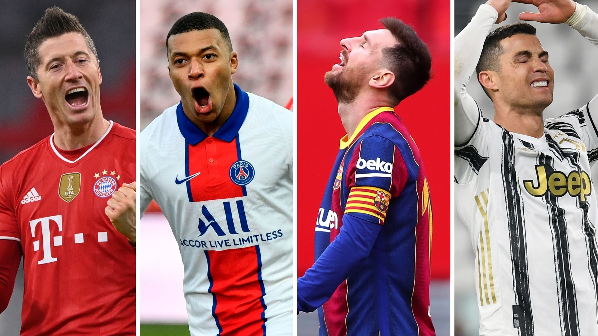 Lewandowski Mbappe Messi Ronaldo GFX