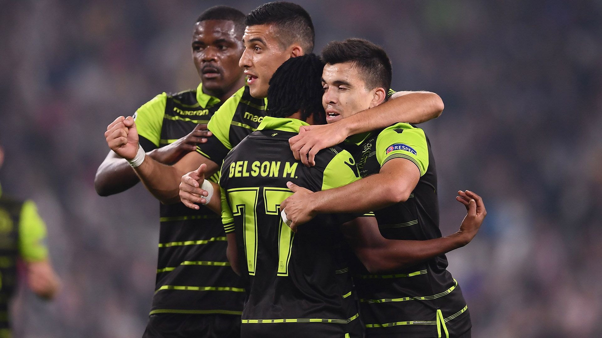 Sporting celebrating Juventus Sporting Champions League