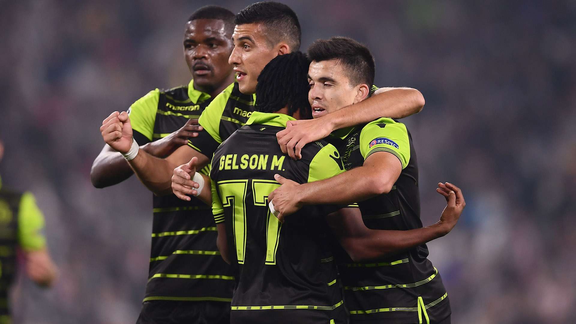 Sporting celebrating Juventus Sporting Champions League