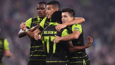 Sporting celebrating Juventus Sporting Champions League
